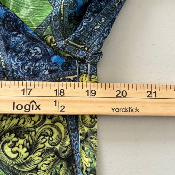 Chico's Womens Size 1 Medium Colorful Festive Jewels Bell Sleeve Aztec Tunic Top - Picture 5 of 9